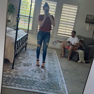 Current Elliot mid rise cut off jeans